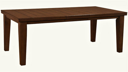 Contemporary Solid Wood Dining Table with 18" Leaf for Dining Room