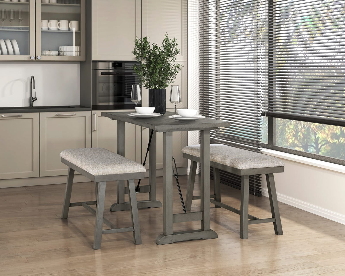 Light Gray Rectangular Dining Table - Seats 4