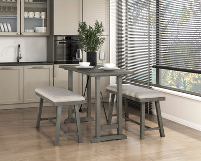 Light Gray Rectangular Dining Table - Seats 4