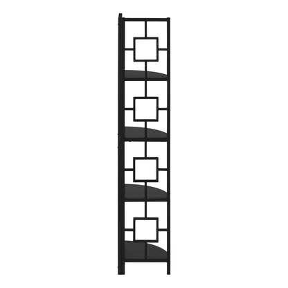 4 Tier Black Metal Corner Bookshelf - Display Shelf