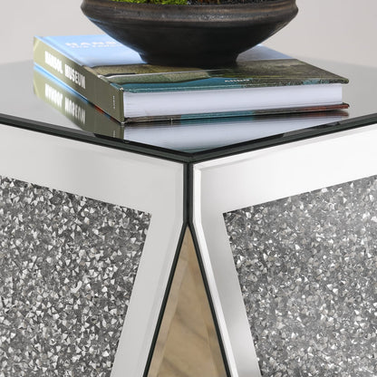 Silver Mirrored Coffee Table - Rectangular Desk & Chair Set