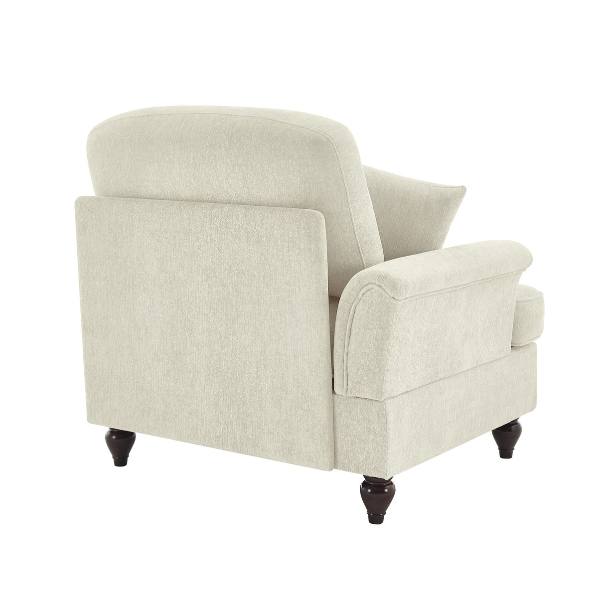 Beige White Chenille Sofa - 1 Seat Sectional