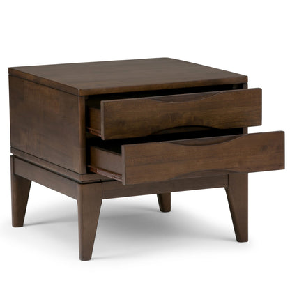 Dark Brown Wood End Table - 22" x 22" for Living Room