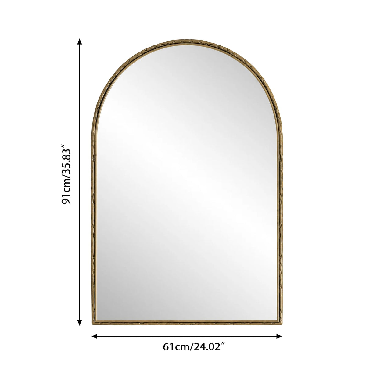 Arched Mirror - Gold Wall Decor for Bathroom & Living Room