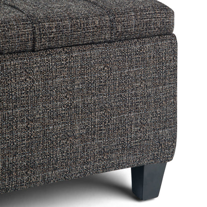 36 Inch Dark Gray Fabric Storage Ottoman Table