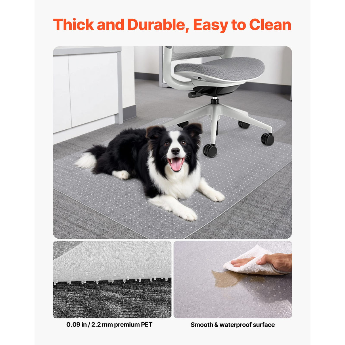 36 x 48 Inch PET Clear Chair Mat for Office