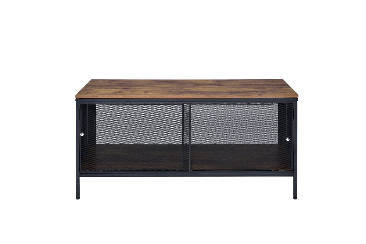 Black Oak Folding Coffee Table with Storage for Living Room