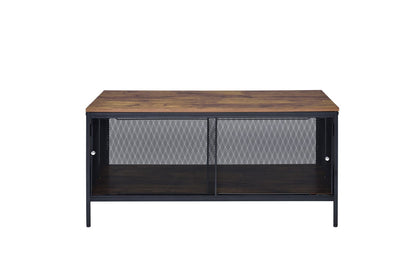Black Oak Folding Coffee Table with Storage for Living Room