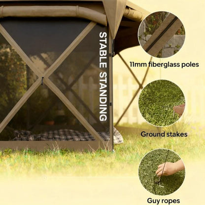 Brown Fiberglass Garden Canopy for Poolside Dining and Outdoor Events