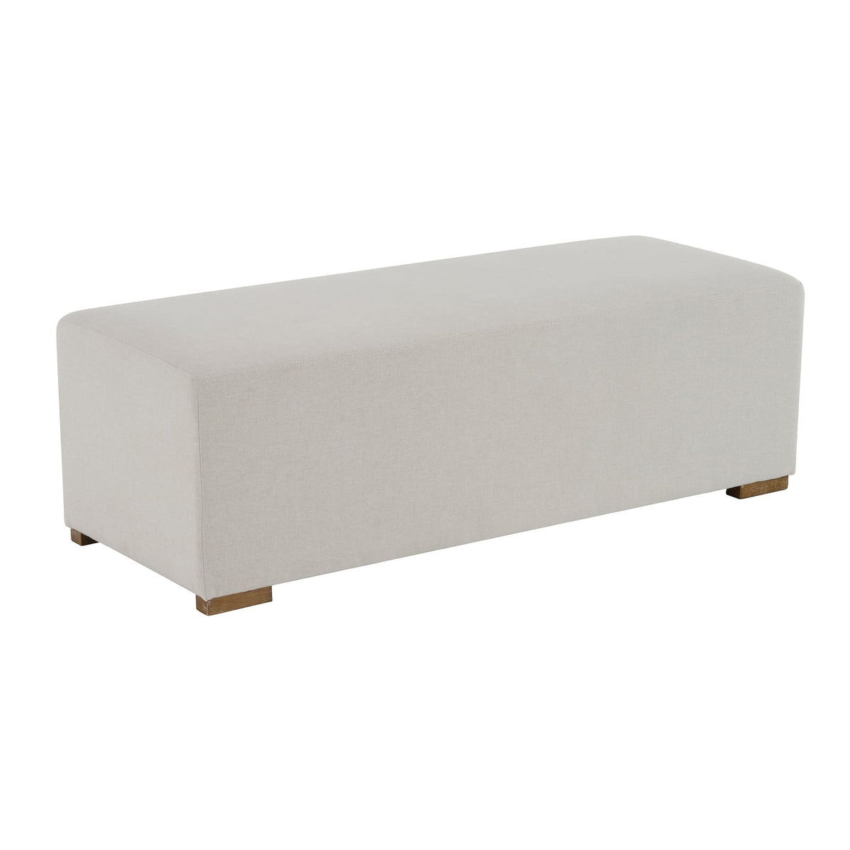 White Rectangle Ottoman - 50" x 20" Wood Frame for Living Room
