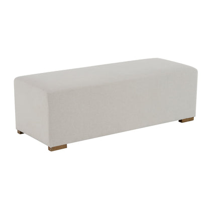 White Rectangle Ottoman - 50" x 20" Wood Frame for Living Room
