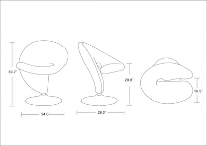 Red Swivel Lounge Chair - Modern Metal Accent