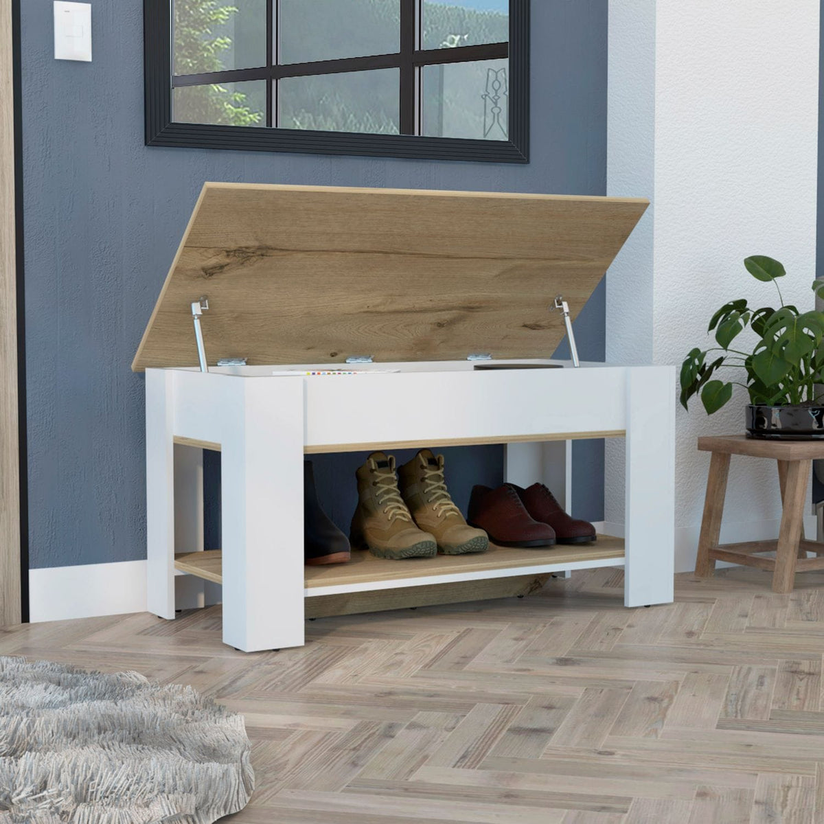 Multicolor Storage Bench - 20" x 40" Shoe Storage for Living Room