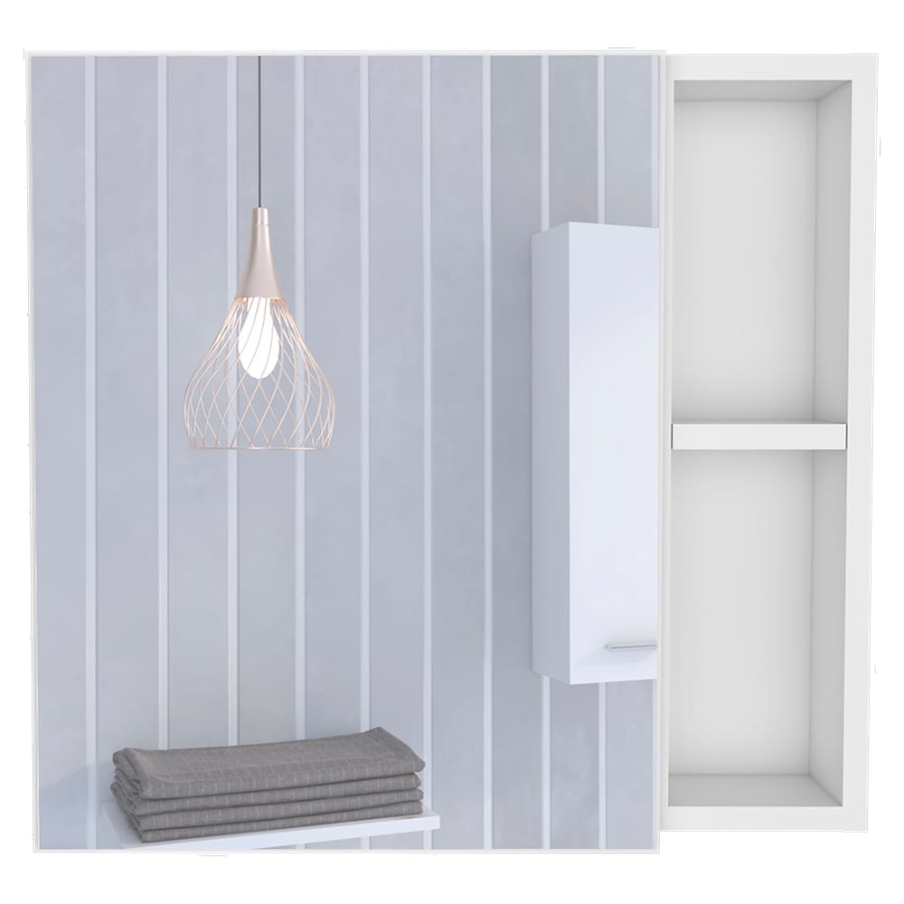 Viking Medicine Cabinet - White, 3 Shelves, Durable Particle Board