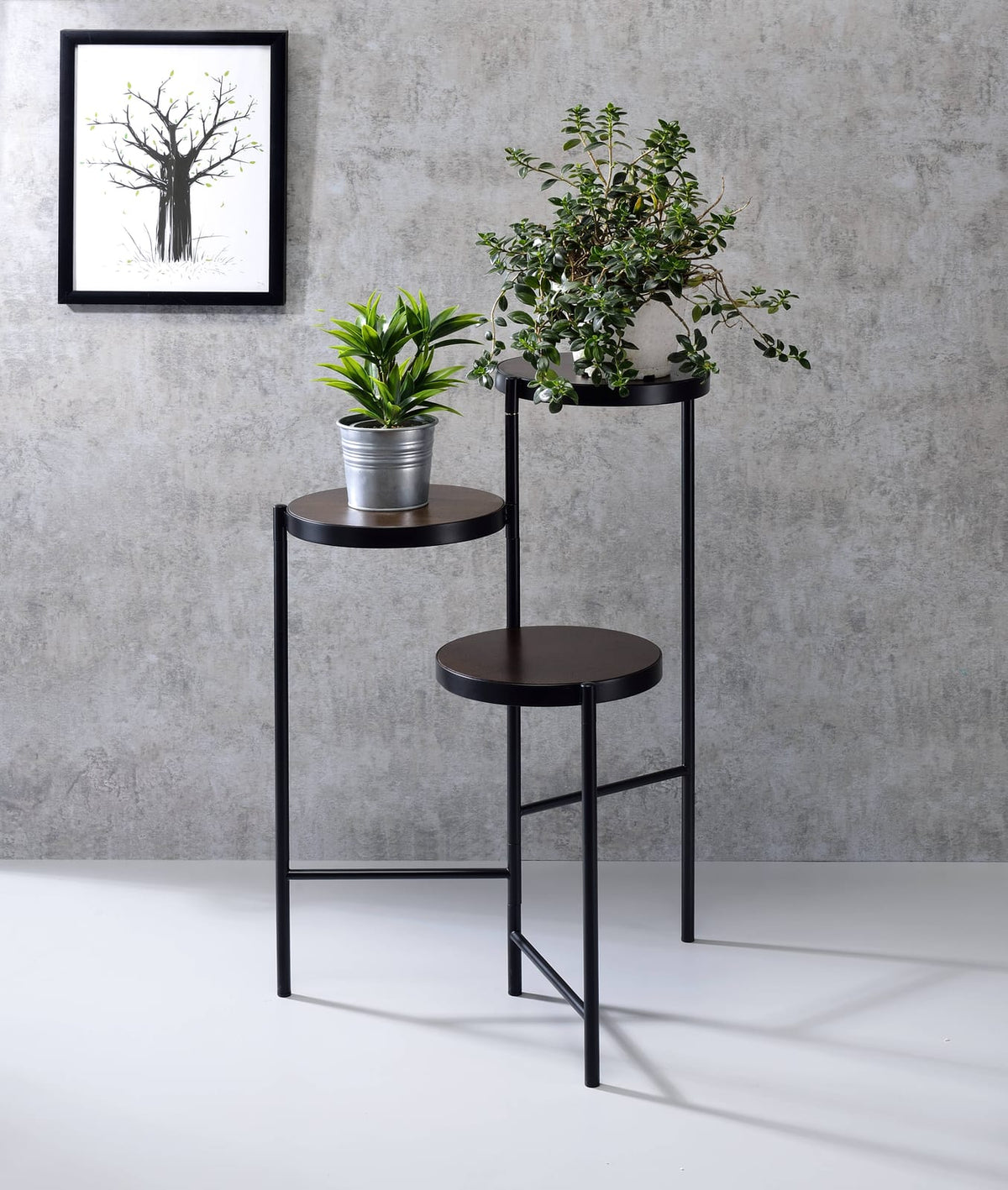 Black Metal Plant Stand - 3 Tier Storage