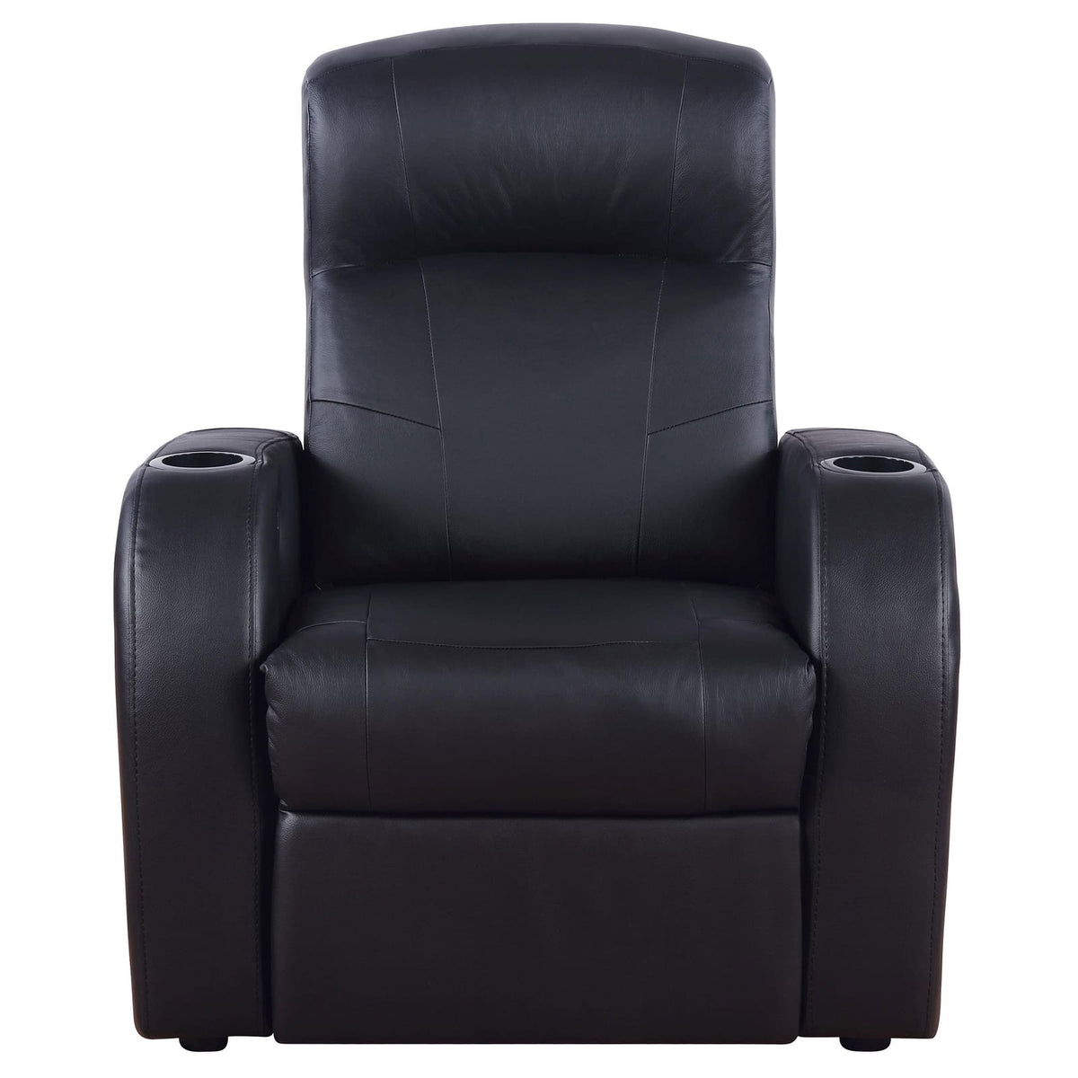 Black Genuine Leather Recliner - 32.75" Wide