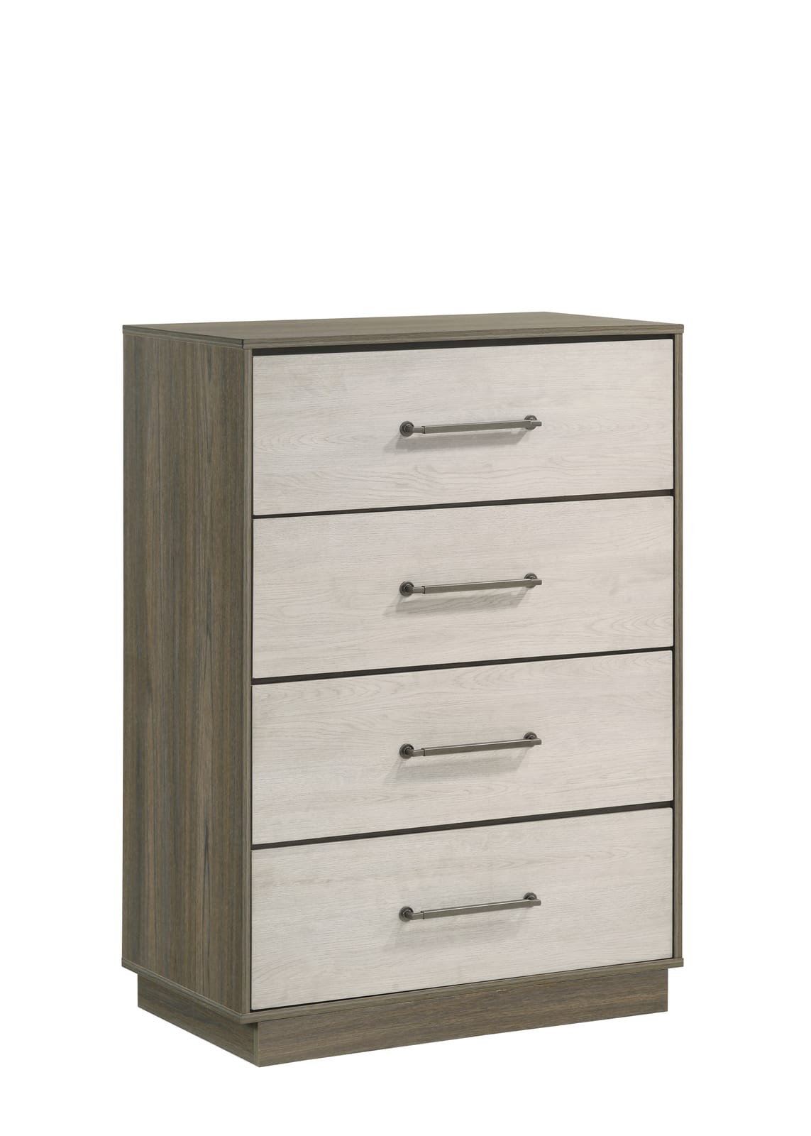 Modern 4-Drawer Chest - Beige Brown Wood for Bedroom