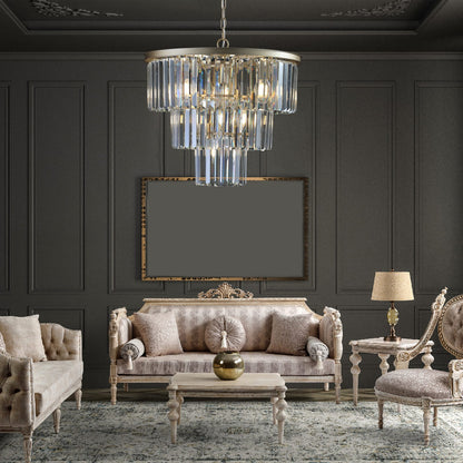 Luxury Gold Crystal Chandelier - 7 Light Pendant for Living Room Dining Bedroom