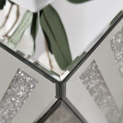 Silver Triangular Mirror Coffee Table for Living Room & Bedroom