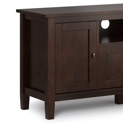 72" Dark Brown Solid Wood TV Stand with Storage for Living Room