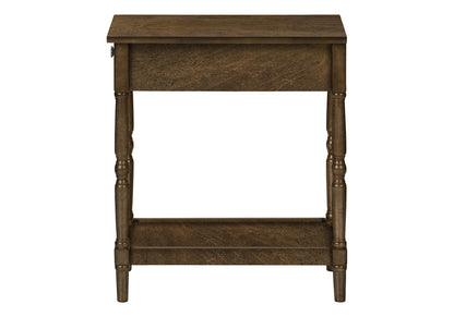 Espresso Accent Table - 2 Tier Storage Side Table