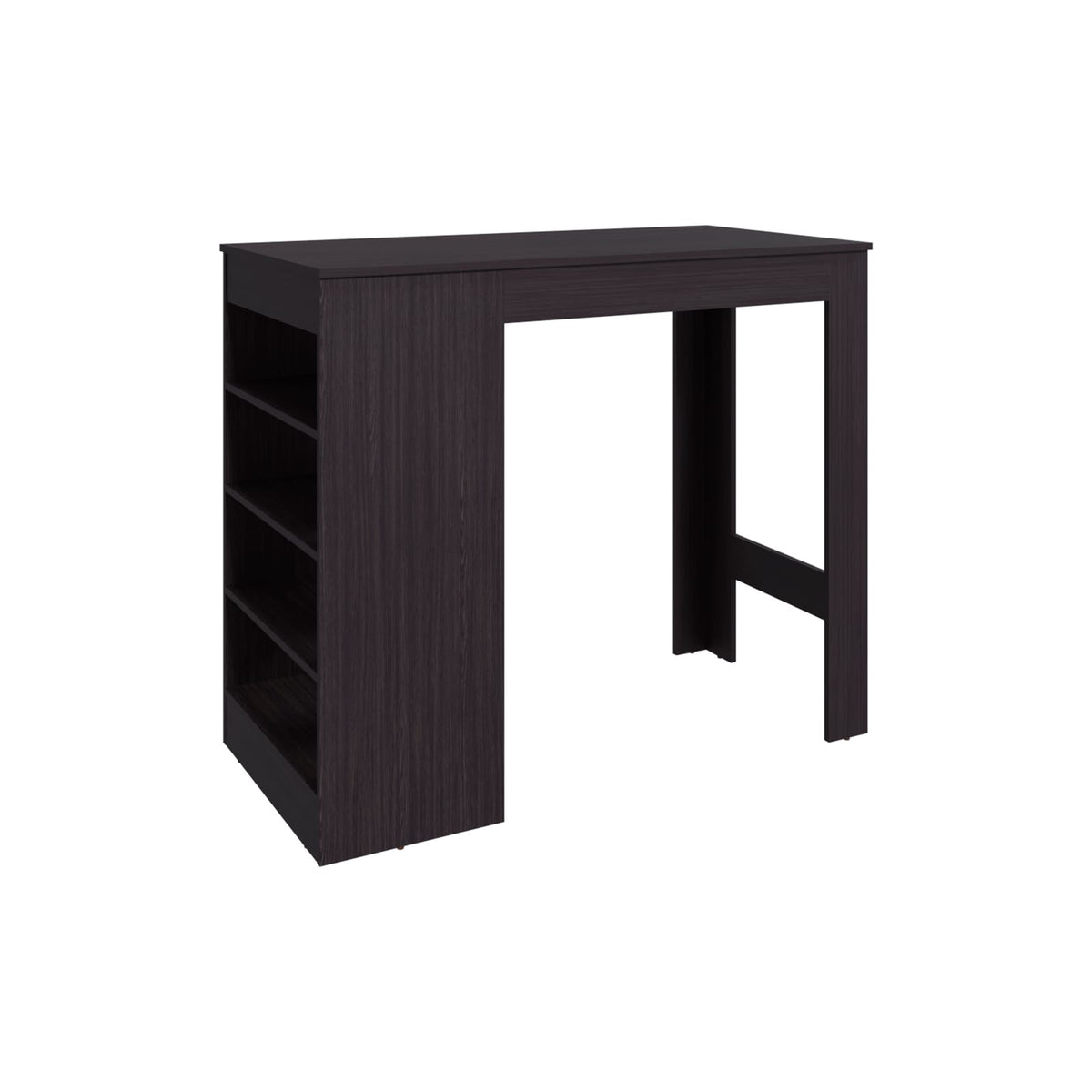 Black Counter Table with Shelves - Modern Dining Table for Living Room