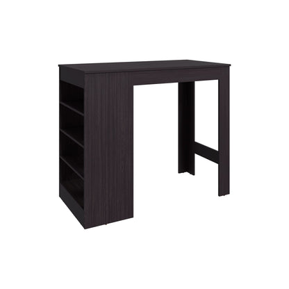 Black Counter Table with Shelves - Modern Dining Table for Living Room