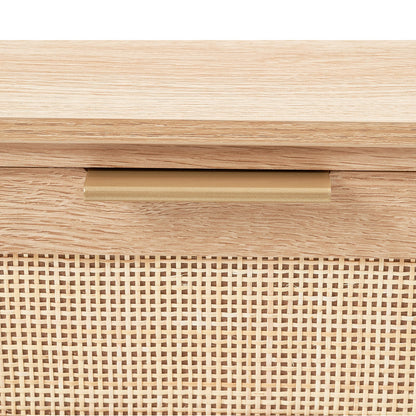 Rattan Console Table with 3 Drawers - Entryway, Living Room