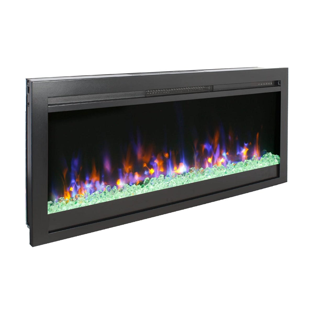 Antique Black Electric Fireplace Insert - 44 Inch Wall Mounted for Living Room