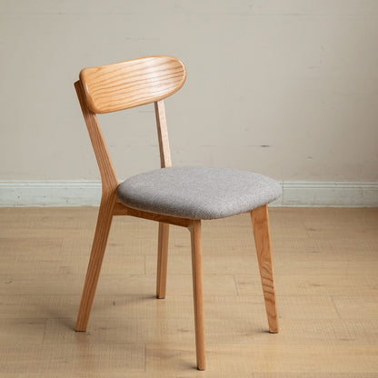Set of 2 Solid Oak Dining Chairs - Natural Wood Finish