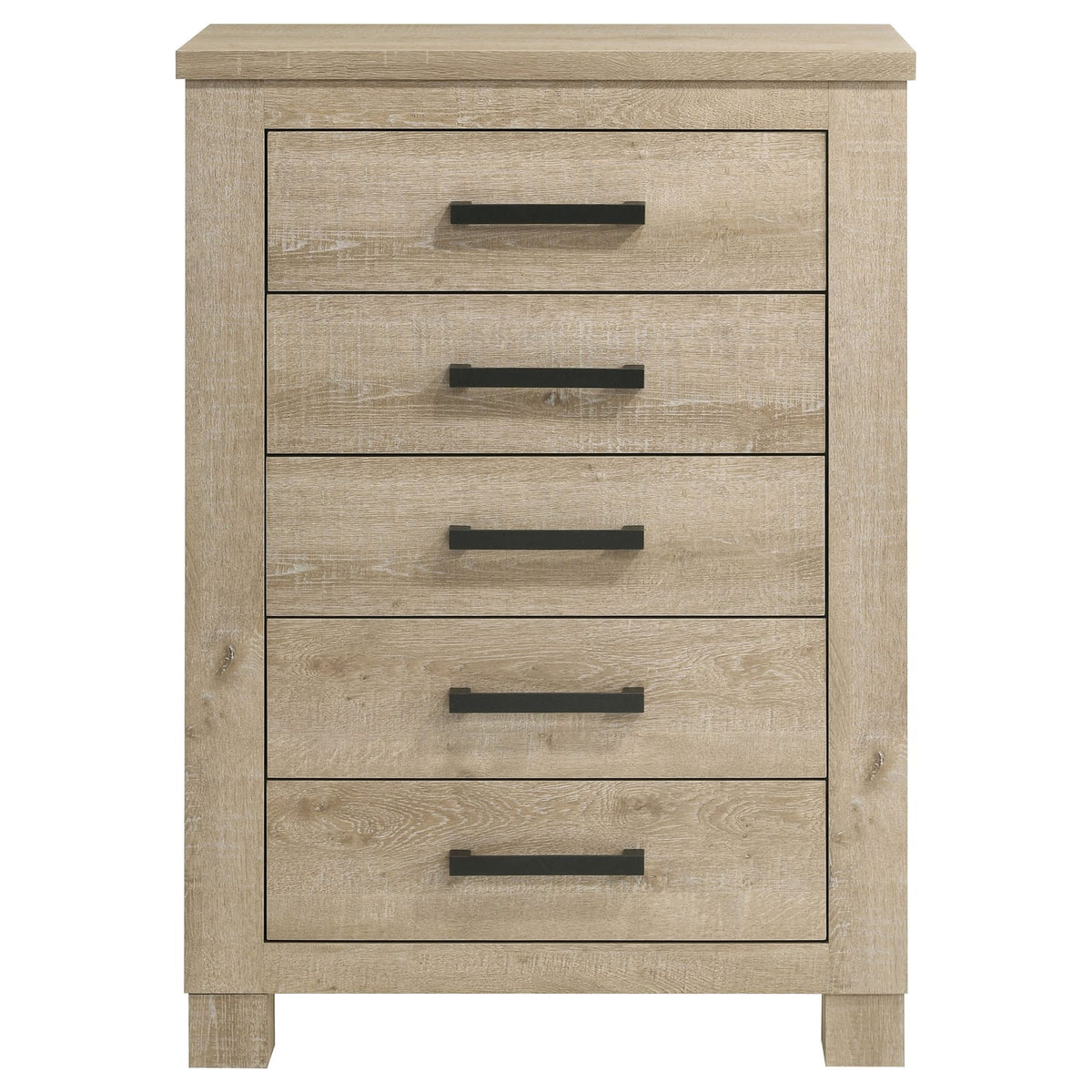 Sansome Weathered Oak 5-Drawer Chest - Bedroom Storage