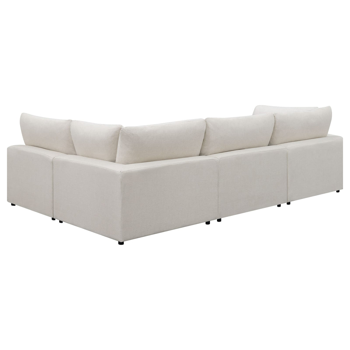 Beige Upholstered 4 Seat Sectional Sofa