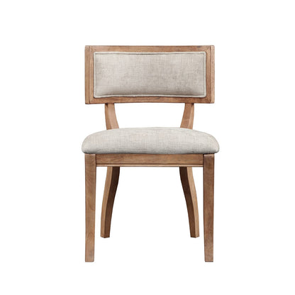 Beige Polyester Dining Chairs Set of 2