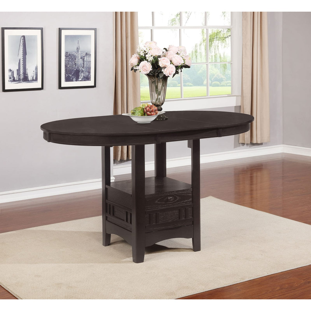 Espresso 4 Person Dining Table with Extension