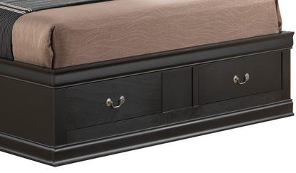 Elegant Full Storage Bed - Black Particle Board