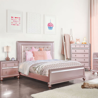 Elegant Rose Gold 2-Drawer Bedside Cabinet - Modern Nightstand