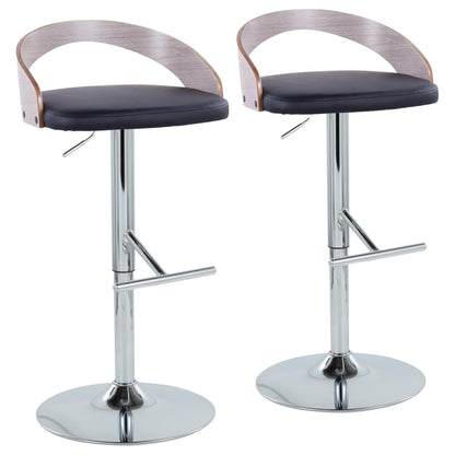 Black Faux Leather Dining Barstool Set for Kitchen Counter Seating
