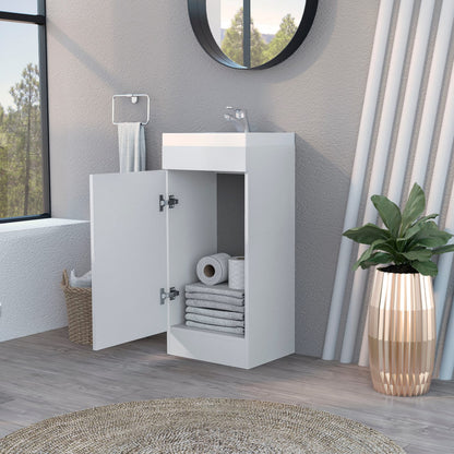 White Bathroom Storage Cabinet with 1 Door