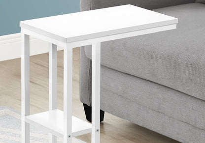 White C-Shaped Accent Table - Bedroom or Living Room
