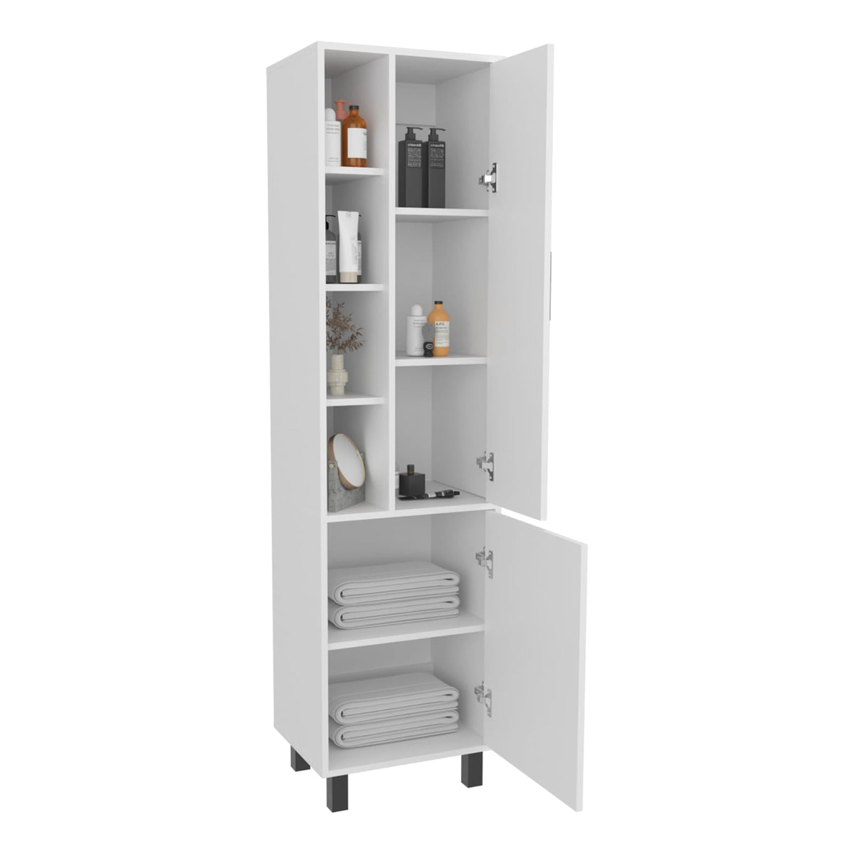 Stanton Tall Storage Cabinet - White Bathroom Storage