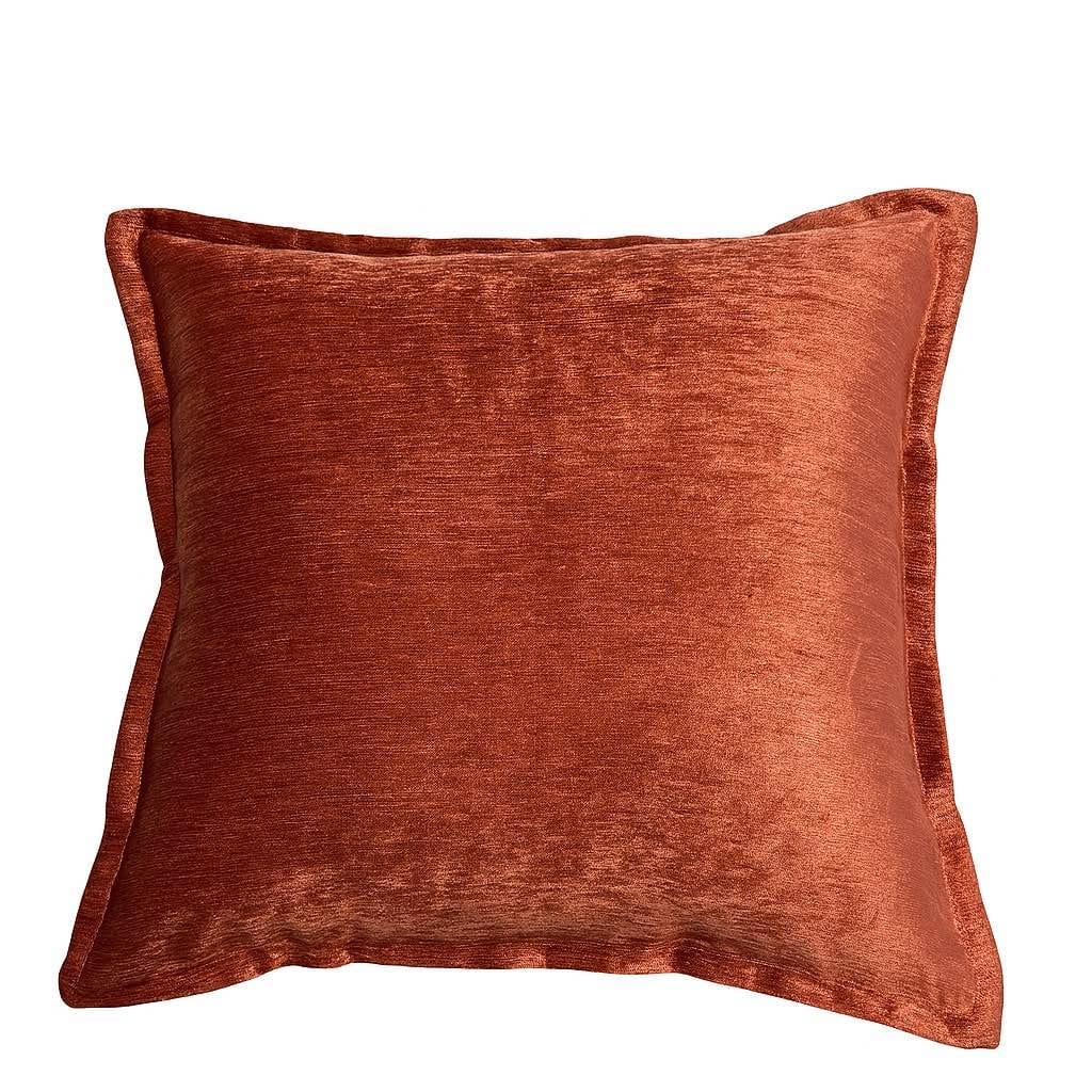 Reddish Brown Polyester Velvet Throw Pillow 20x20