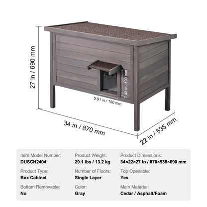 Gray Foam Cat House Outdoor Shelter - 37"