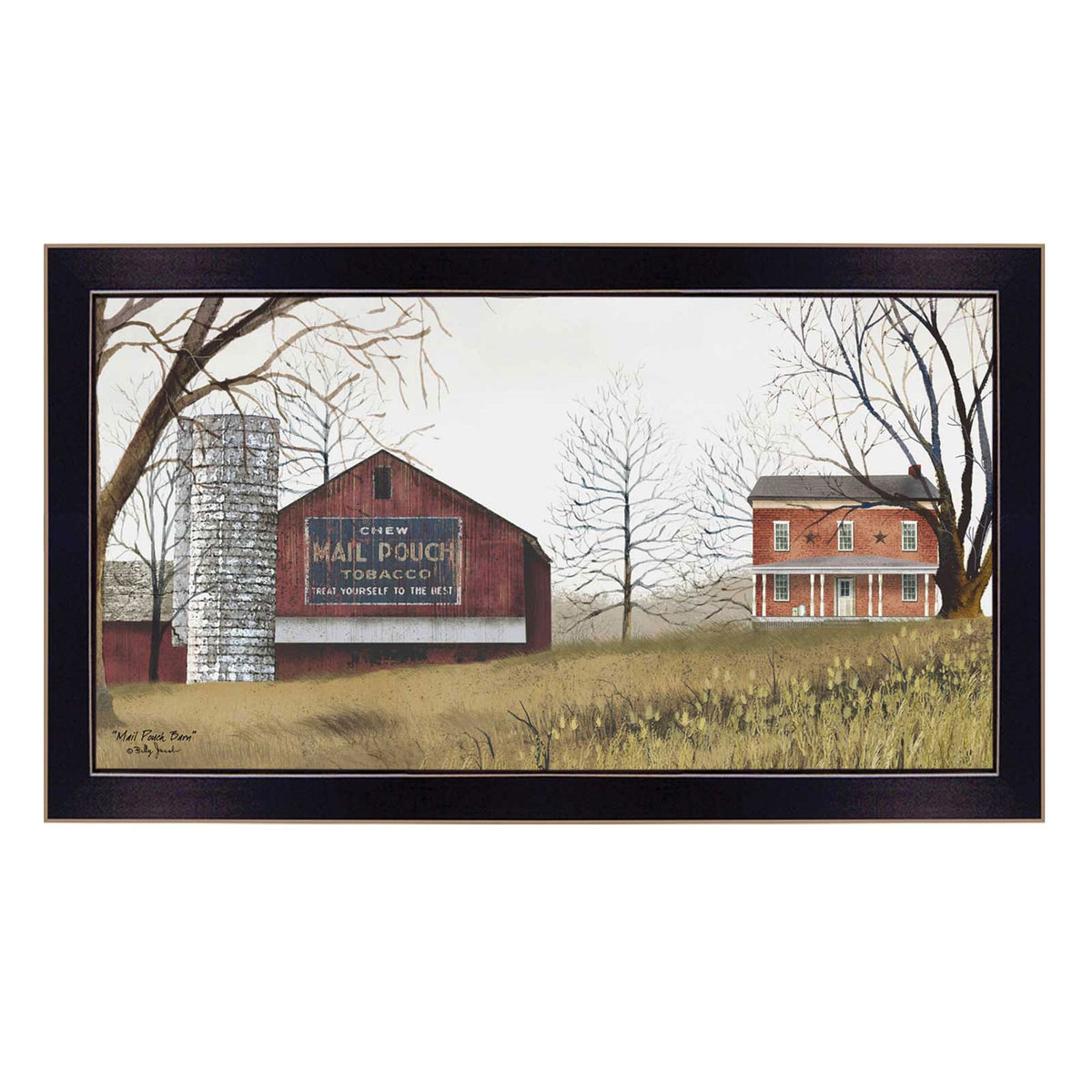 Billy Jacobs Mail Pouch Barn Wall Art - Framed Poster, Black Frame