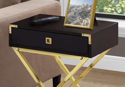 Espresso MDF End Table with Drawer for Bedroom Storage for Living Room