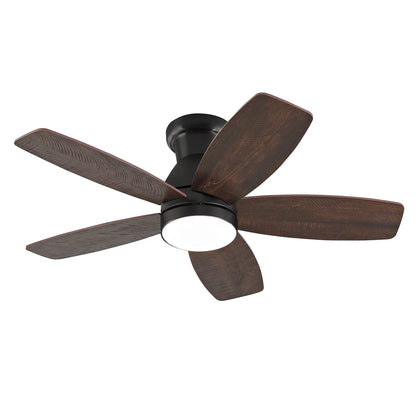 32 Inch Black Walnut Ceiling Fan with Light Remote