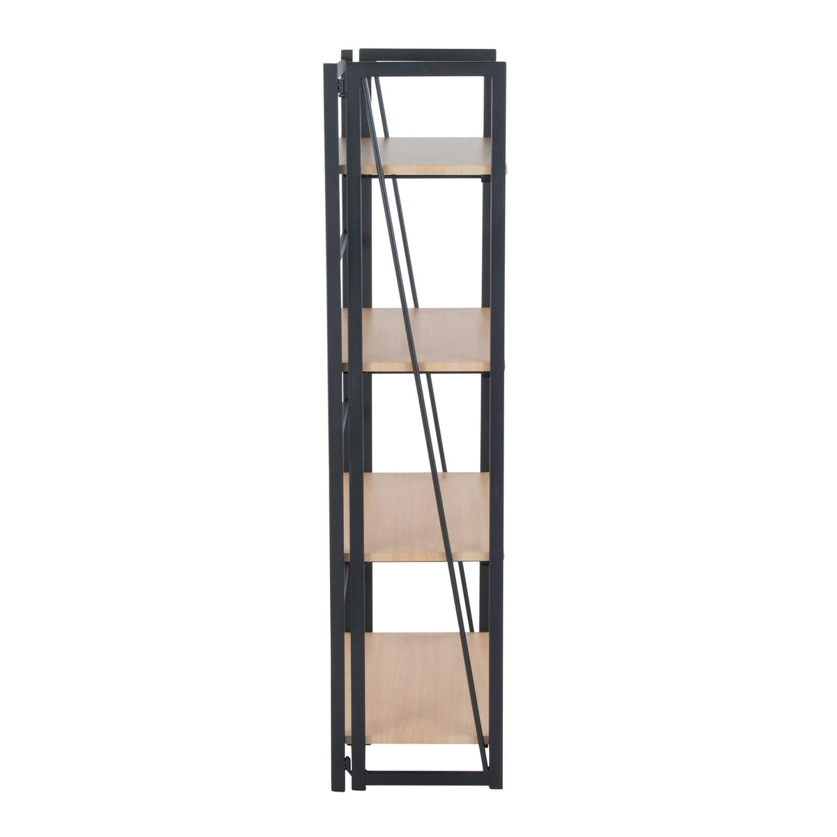 Natural Wood Bookcase - Display Shelving Unit for Living Room