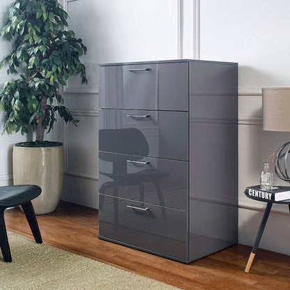 Dark Gray Solid Wood 4-Drawer Dresser - Jumbo Size