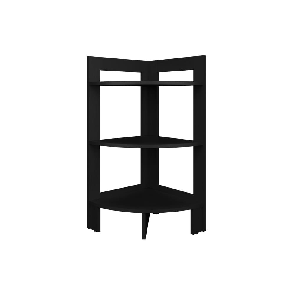 Black Three-Tier Corner Table - Living Room Storage