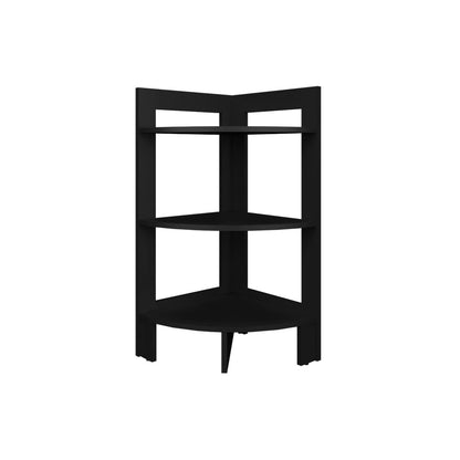 Black Three-Tier Corner Table - Living Room Storage