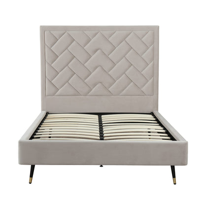 Greige Eucalyptus Full Bed Frame with Headboard